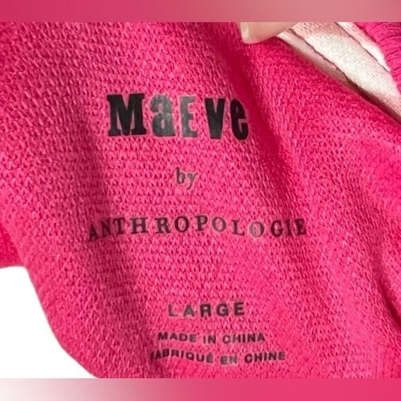 Maeve by Anthropologie | Smoked Long Sleeve Top | Pink | large - Picture 6 of 7